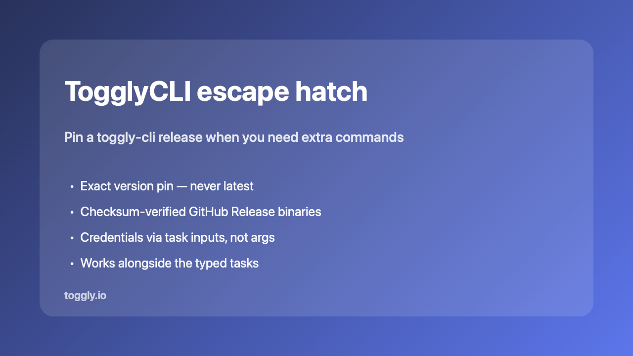 CLI escape hatch